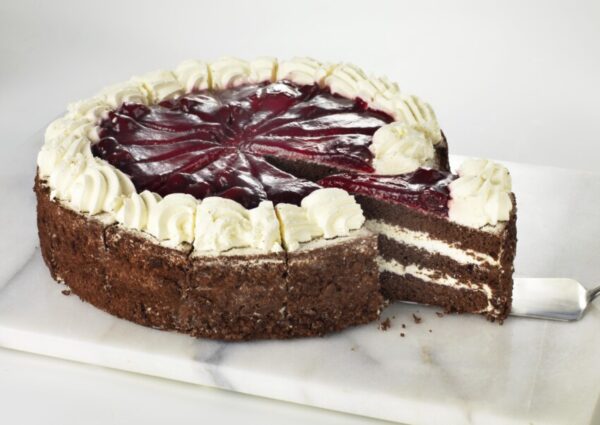 This black forest gateau is for sale in our shop